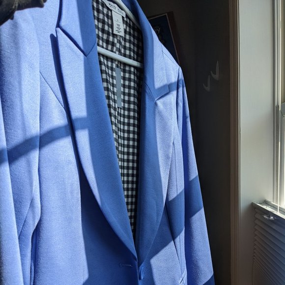 White House Black Market Knit Blazer Bellflower - NWT - Picture 4 of 7